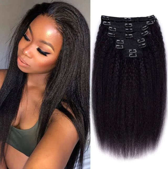Kinky Rechte Clips In Extensions van Menselijk Haar Natuurlijke Kleur In Braziliaans 100% Remy Menselijk Haar 120G 8 stks/set Volledig Hoofd Voor Vrouwen