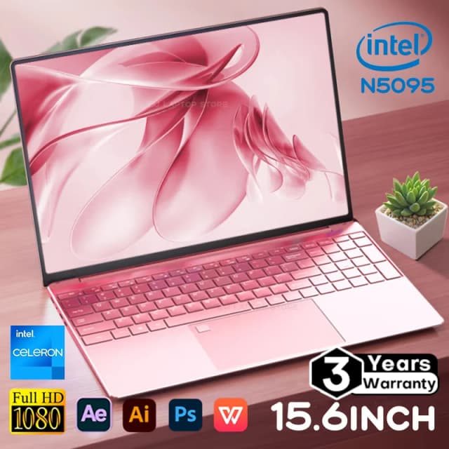 15,6" Windows 11 draagbare laptop Intel Celeron N5095 laptopcomputer 1080P IPS-scherm Notebook PC Vingerafdruklaptops met achtergrondverlichting
