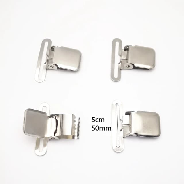 4 Stks/partij 50Mm Diy Jarretel Clip Zilver Metalen Speenkoord Unisex Volwassen Gemeenschappelijke Clip 5Cm Grote Sterke Sluiting non Slip