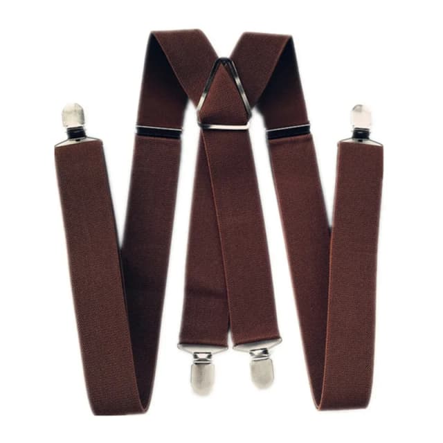 4 Clips Man Bretels 47 55 inch Verstelbare Elastische Band Koffie Bruin Kleur X Terug Broek Bretels Jarretel Vrouwen voor Party