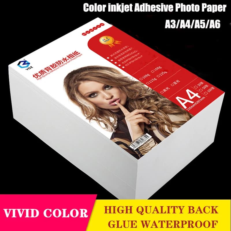 Nieuwe 135G/150G Zelfklevend Fotopapier Inkjet Fotopapier A3/A4/A5/a6 Foto Sticker Pasteable Waterdicht Hoogglans Fotopapier
