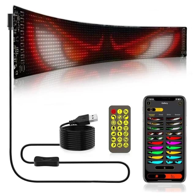 LED Matrix Pixel Paneel Scherm Flexibel RGB Autopatroon Graffiti Scrollen Tekst Animatie Winkel Herinnering Licht Bluetooth