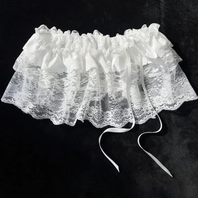 2025 Koreaanse Ins Unieke Kant Gelaagde Gaas Rokken Kanten Rand A-lijn Korte Doek Mini Taille Rokken Harajuku Meisjes Witte Rokken Y2K