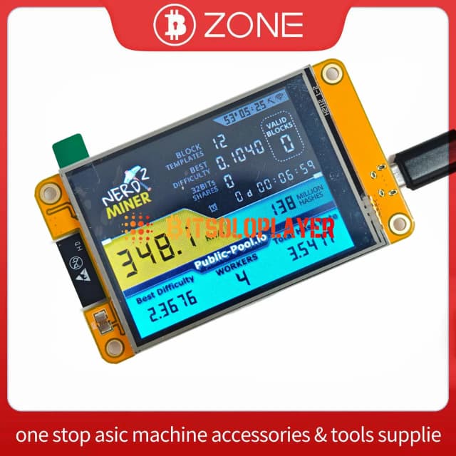 NerdMiner V2 350kh/s 2,8 inch display BTC Solo Loterij Nerd Miner Crypto Bitcoin Mining Machine nkeativas