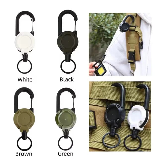 Intrekbare sleutelhanger Draadkabel Elastisch trektouw Gemakkelijk te trekken gesp Anti-verloren verlengsnoer Hoge rebound Gemakkelijk te trekken sleutelhanger