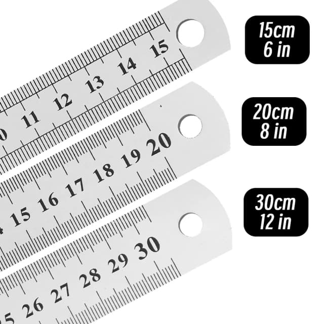 10P 15-30cm Roestvrij Stalen Metalen Rechte Liniaal Precisie Dubbelzijdig Precisie Meetinstrument Schaal Metrische Liniaal Accessoires