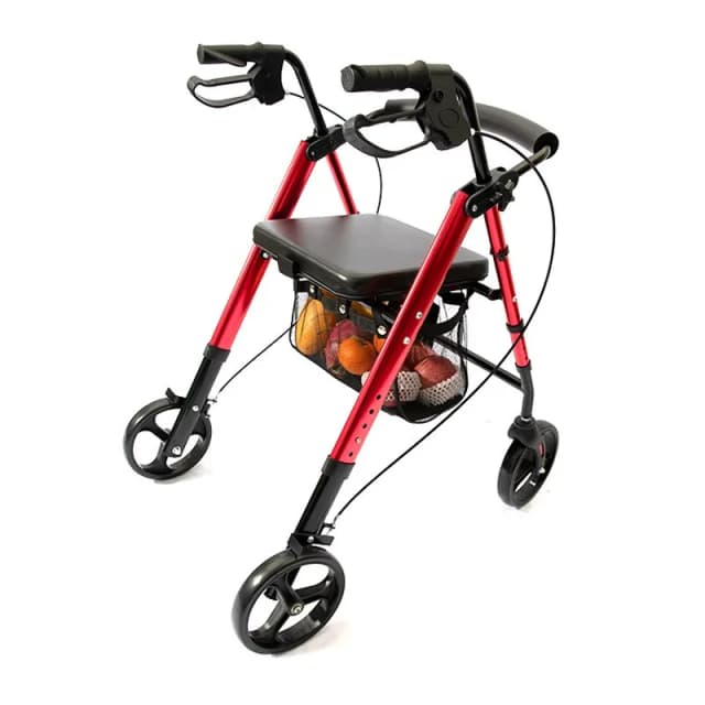 Aluminium trolley-winkelwagentje voor ouderen Winkelwagen Scooter Walker met multifunctionele familieauto met vier wielen