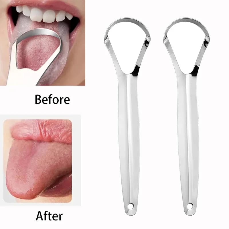 Halitose Tong Coating Tongschraper Roestvrij Staal Reiniging Remover Tong Gecoate Borstel Schrapen Tong Mondhygiëne Gereedschap
