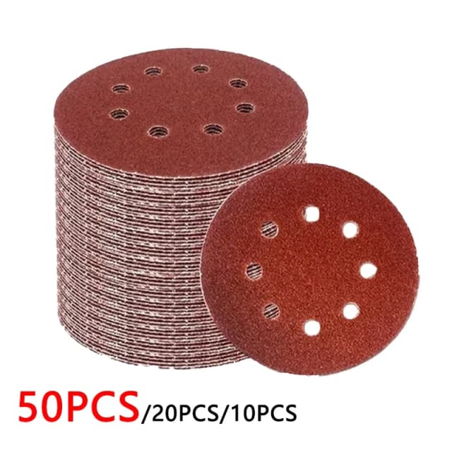 8 Gat 125 Mm Schuurpapier Houtbewerking Metalen Slijpschijf Schurende Polijsten Tool 40/1000/2000 Grit Schuurschijven