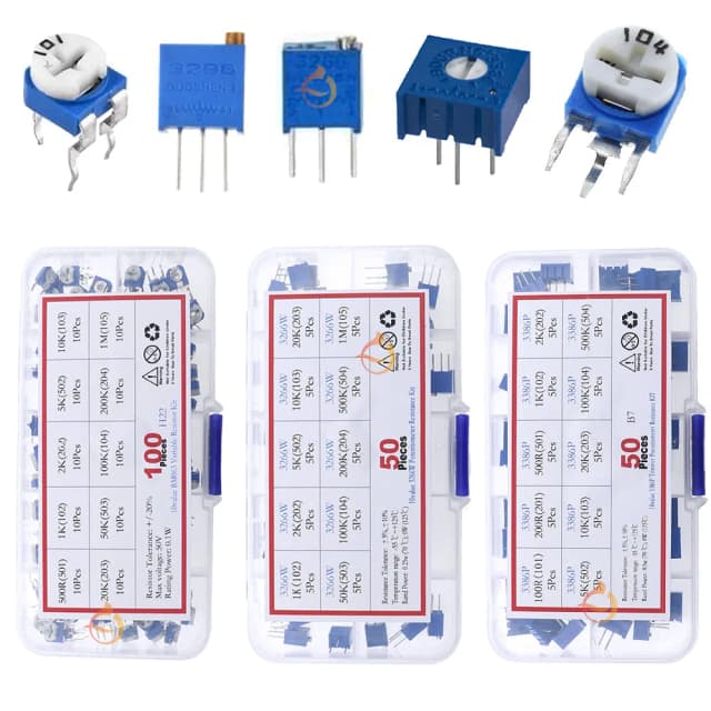 3296W 3296x Rm063 Rm065 3362P 3386P 3266W 3006P Trimmer Potentiometer Kit 100ohm-1M Variabele Weerstand Gemengde Set Box