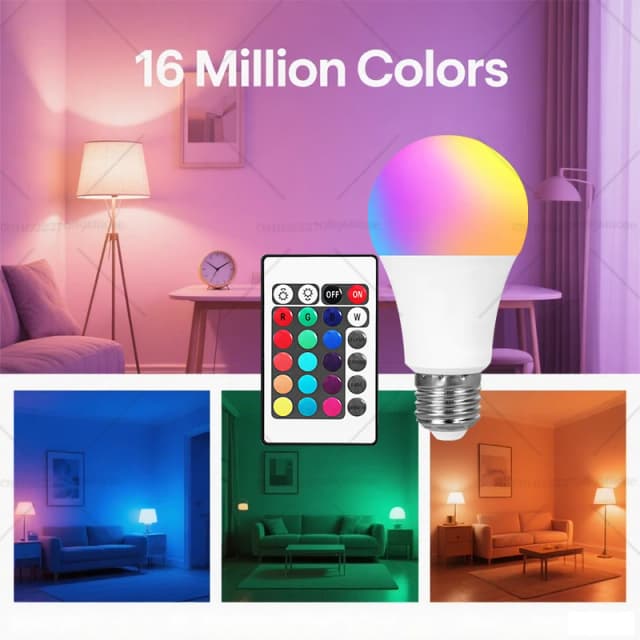 E27 RGB LED-lamp 220 V met IR-afstandsbediening 24 bediening Kleurveranderende veelkleurige lamp Spotlight voor slaapkamerfeest Home Decor