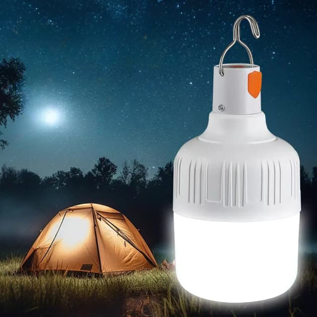 1pc USB oplaadbare LED-lampen Hoge helderheid Outdoor noodverlichting Hook Up Camping Vissen Draagbare lantaarn Nachtlampje