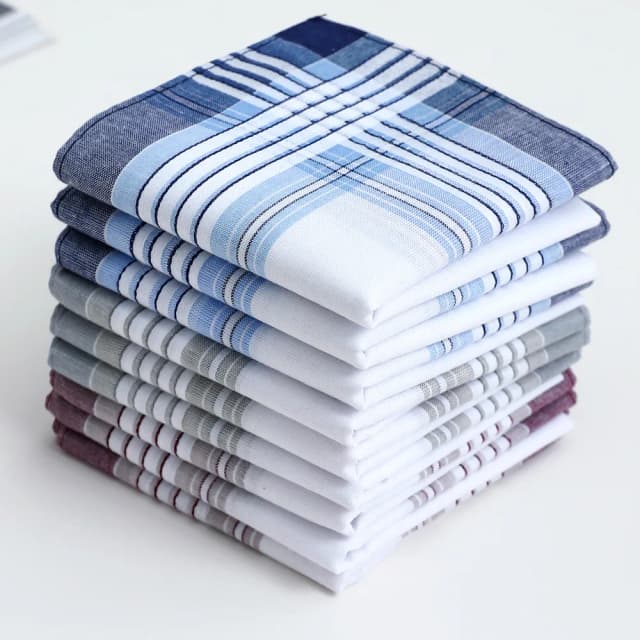 6/9/12 Stuks Mannen Plaid Segment Zakdoek Pak Zakdoek Europese En Amerikaanse Lichtgekleurde Puur katoen Handdoek 40Cm