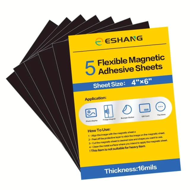 Zelfklevende magnetische vellen met zelfklevende achterkant 16 mil 5 stuks elk 4 x 6 inch flexibele magneetvellen met zelfklevende kleverige