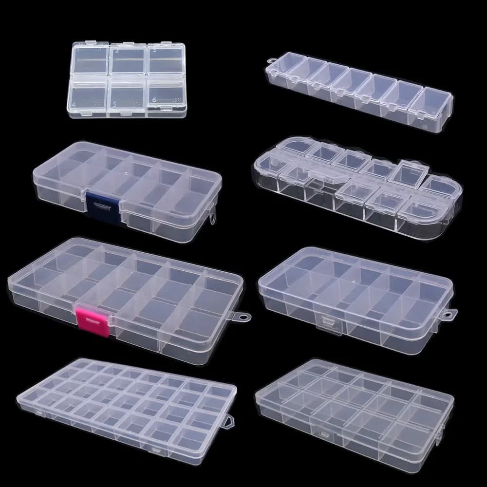 6-32 compartimenten plastic opbergdoos organisator sieraden container met verdelers voor kralen kunst doe-het-zelf ambachten naaien sieraden benodigdheden
