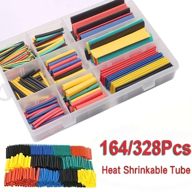 164/328pcs 2:1 Krimpkous Isolatie Polyolefine Krimpen Diverse Buis Draad Kabel Kit Voor Elektrische Bedrading en Reparatie