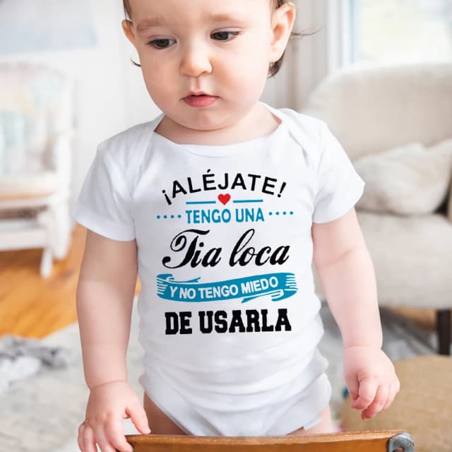 Blijf Weg Ik Heb Een Gekke Tante Ik Ben Niet Bang Om Haar Baby Romper Grappige Baby Bodysuit Pasgeboren Jumpsuit Met Korte Mouwen Te Gebruiken