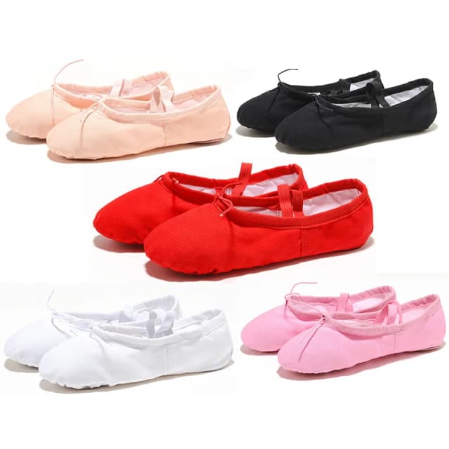 pantoffels met platte kop voor kinderen, zachte balletslippers, buikdansschoenen, yoga, gym, zwart en wit, dames en heren