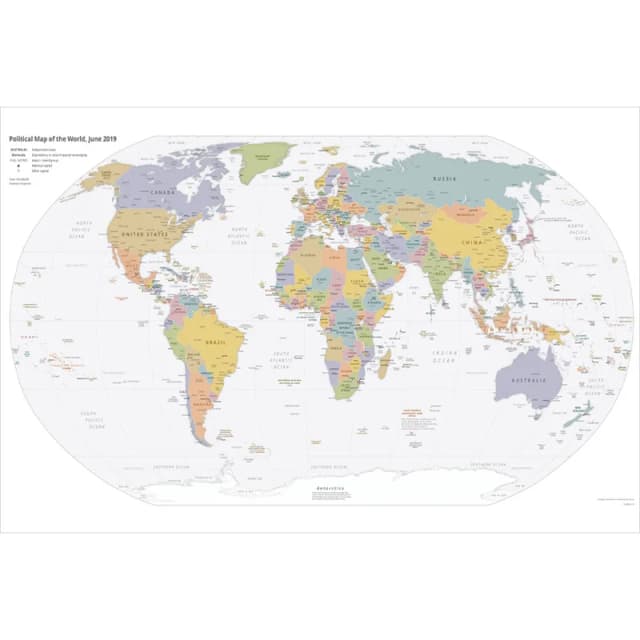 Engelse kaartenserie-wereldkaart-2019, decoratieve hangende foto decoratie zonder lijst, geografisch, toerisme/educatie-instrumenten