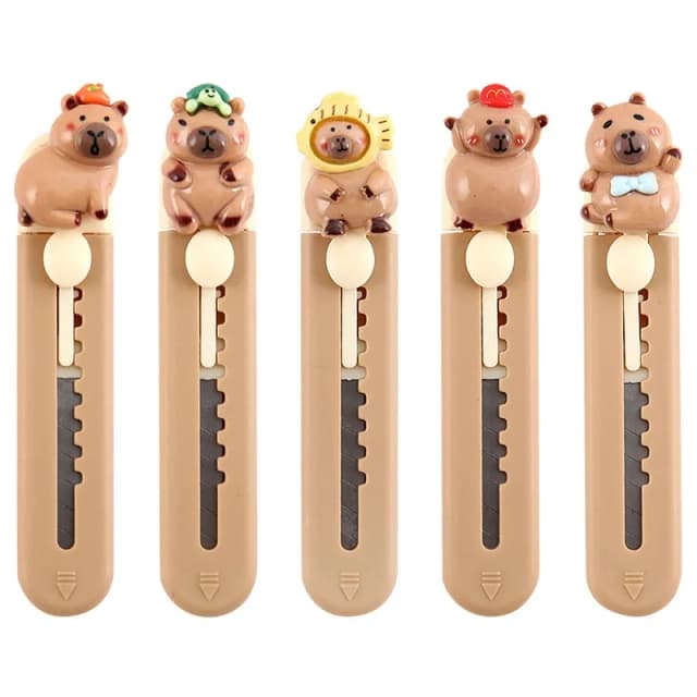 Kawaii Capibara Papiersnijder Utility Mes Zakmes Kluis Cutter Envelop Opener Hervulbaar Mes Koreaans Briefpapier