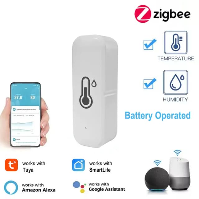 Tuya Smart Zigbee temperatuur- en vochtigheidssensor App-bediening binnenthermometer Monitor domotica werkt met Alexa Google