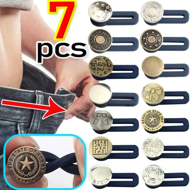 Jeans Elastische Intrekbare Knop Expanders Verstelbare Zachte Naadloze Broek Veerkrachtige Metalen Gesp Broek Broek Taille Extender