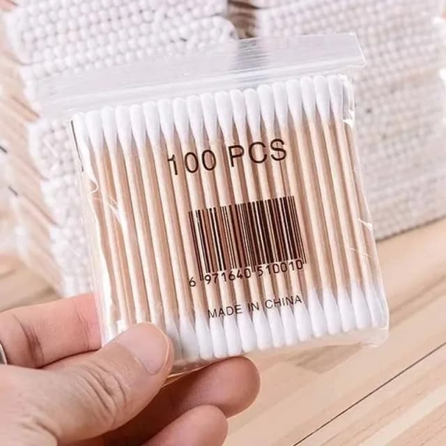100 stks/pak 5 Packs Wattenstaafjes Double-ended Baby Wegwerp Wattenstaafjes Oor Neus Cleaning Sticks Gezonde Schoonmaken gereedschap