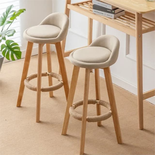 OMGD Massief houten barstoel roterende kruk thuis barstoel Europese barstoel receptie kinderstoel mode barstoel