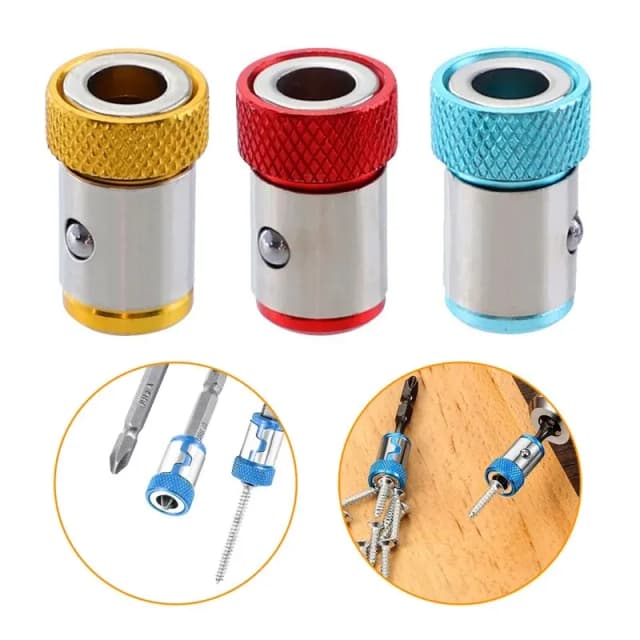 3PC Universele 1/4 Batch Head Gekleurde Magnetische Spoel Metalen Schroevendraaier Hoofd Positionering Magnetiseur Elektrisch Gereedschap Accessoireset