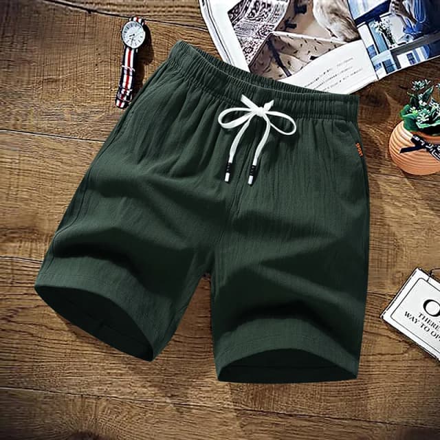 Zomershort Heren Effen Casual Shorts Heren 100% Katoen Cargoshorts Merk Strandshort Katoen Linnen Boardshort Azië M-9XL