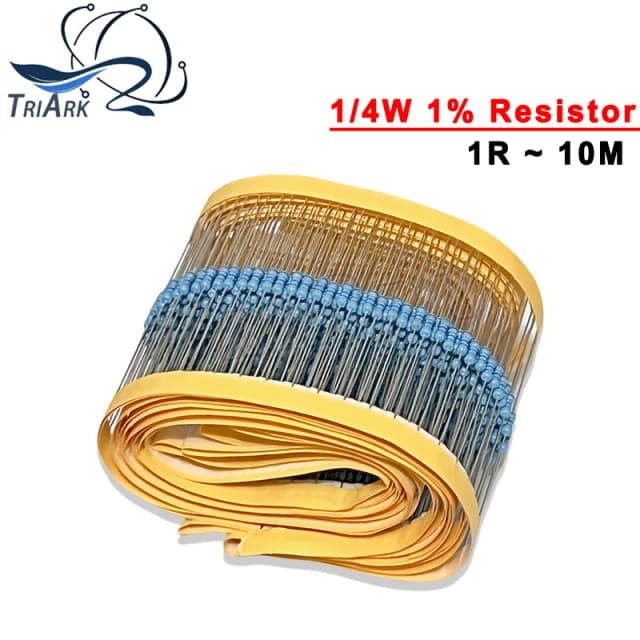 100 stks/partij Metaalfilmweerstand 1/4W 1% 100R 220R 1K 1.5K 2.2K 4.7K 10K 22K 47K 100K 100 220 1K5 2K2 4K7 Ohm Weerstand 1R ~ 22M