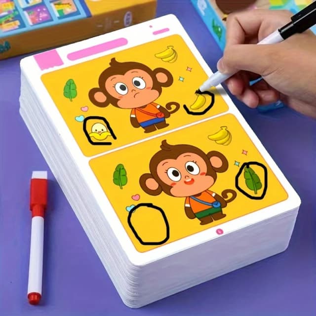 Een educatief foutzoekspel: herbruikbaar veegpapier voor focus- en aandachtstraining