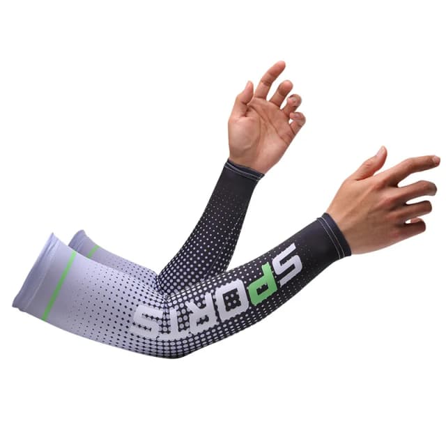 Sport Ice Arm Sleeves voor Heren Fietsen UV Solar Manchet Ademend Zomer Zonbescherming Arm Cover Print Anti-Zonnebrand Lange Mouw