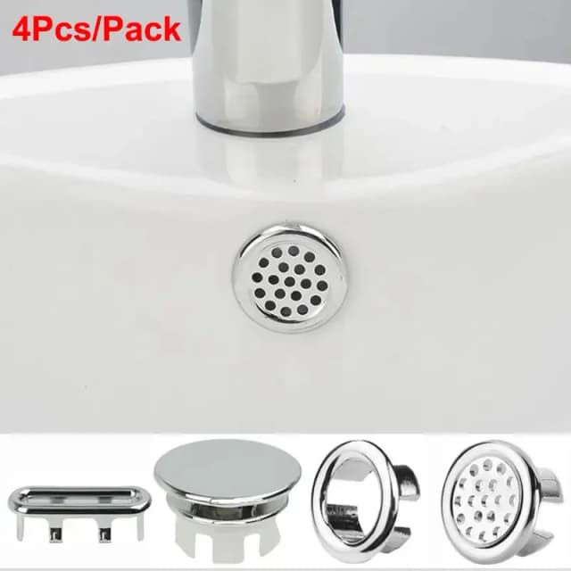 4 Stuks Keuken Badkamer Wastafel Ronde Overloop Afvoer Cover Decoratie Bad Gootsteen Gat Overloop Holle Wastafel Overloop