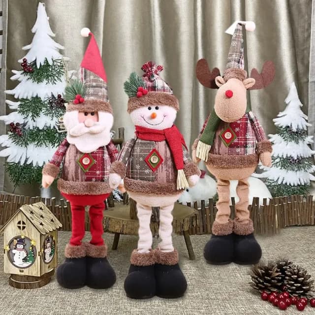 Telescopische Kerstpop Vrolijk Kerstfeest Decoraties Voor Huis 2024 Kerstornament Xmas Navidad Noel Geschenken Nieuwjaar 2025