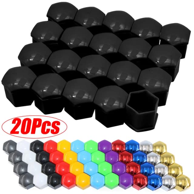 20 Stuks Auto Wielmoer Caps Anti-Roest Auto Hub Schroef Bescherming Covers Autoband Schroefdoppen Moer bout Covers Auto Exterieur 17/19/21mm