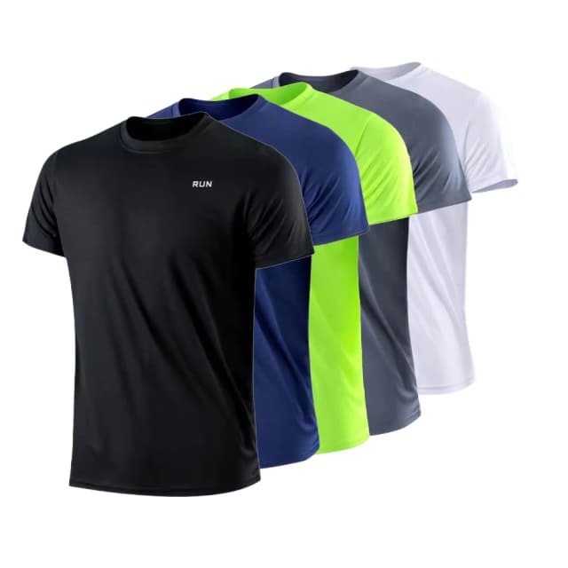 Heren Sneldrogend Gym Hardlopen met korte mouwen Vochtafvoerend T-shirt met ronde hals Trainingsoefening Gym Sportshirt Tops Lichtgewicht