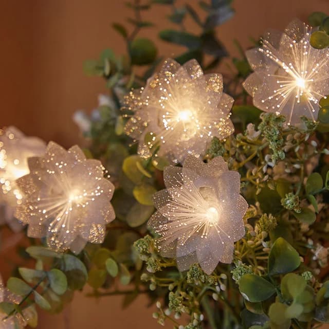 2/3M LED Glasvezel Fairy Light Batterij-aangedreven Garland Kerst Decoratie Party Nieuwjaar Decor Kunstbloemen Festoen