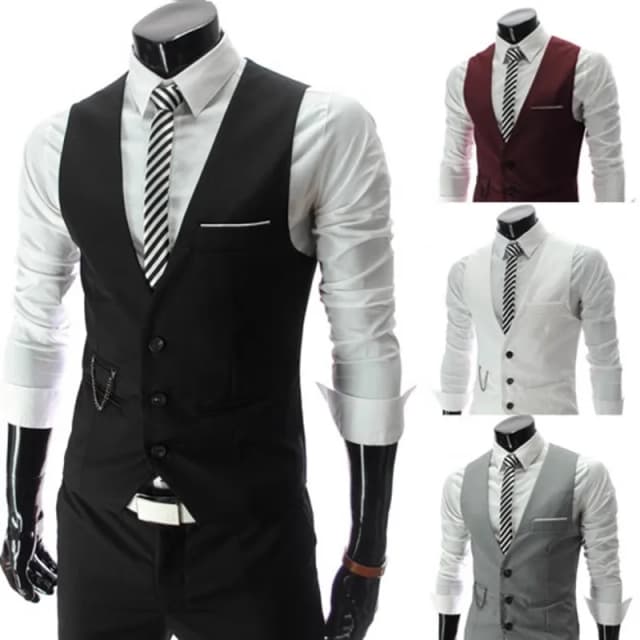 2023 Nieuwe Collectie Jurk Vesten Voor Mannen Slim Fit Heren Pak Vest Mannelijke Vest Gilet Homme Casual Mouwloze Formele Zakelijke jas