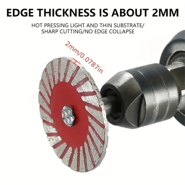 40 mm diamantdoorslijpschijven, turbo mini snijzaagblad voor graniet marmer keramische tegels, steenhouwen gereedschap met 6 mm schacht