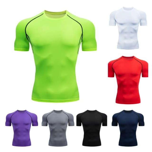 Sport T-shirt Heren Sneldrogend Sport T-shirt met korte mouwen Gym Fitness Compressieshirt Training Running T-shirt Heren Rashgard