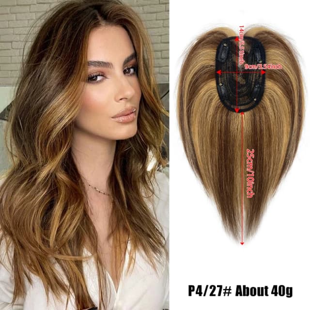 9X14Cm Haarnetje Menselijk Haar Eendelig Hair Extensions Top Pruik Stuk Topper Met Clips Pruik Toppers Voor Vrouwen Met Dunner Wordend Haar