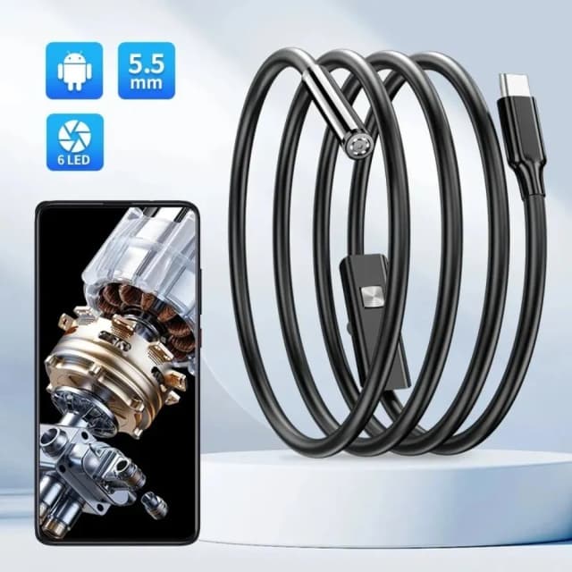 USB-endoscoop voor OTG Android-telefoon 5,5 mm Borescope-inspectie Snake Camera IP67 Waterdicht met 6 LED-verlichting voor Type C