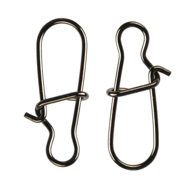 50 of 100 stks Rvs Vissen Snap Verslaafd Snap Pin Fastlock Clip Accessoires Visgerei voor Barrel Swivel Lokken haak