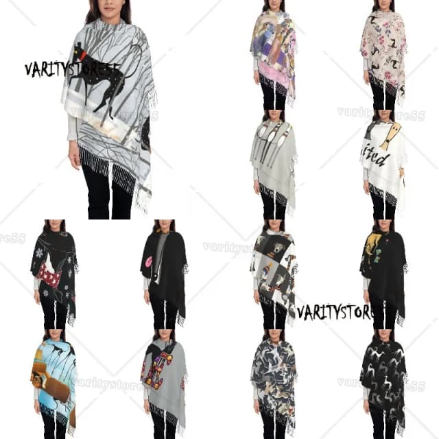 Winterhond Kwast Sjaal Vrouwen Zachte Windhond Whippet Windhond Hond Hond Sjaals Wraps Dames Winter Sjaals