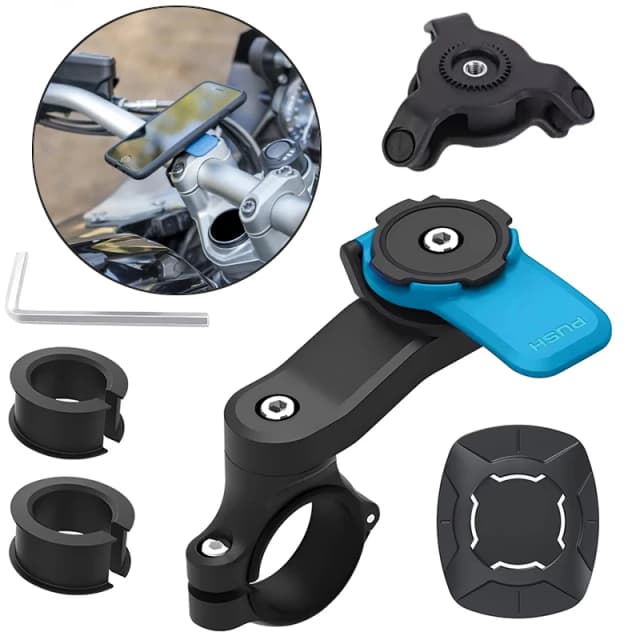 Fietstelefoonhouder, motorfietsbevestiging - motorfiets telefoonhouder, stuurtelefoonklem, e-bike scooter telefoonclip