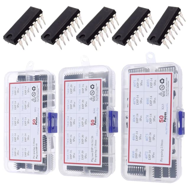 Dip Smd Integrated Circuit Chip Assortiment Kit Box Ic Sockets Set Common Cmos Logic Ic Series