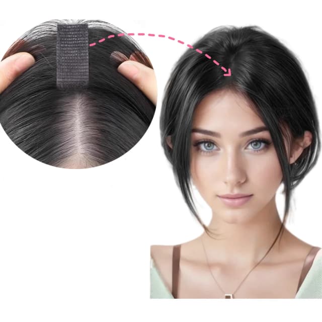 NIEUW Haartoppers zonder clips voor dames met dunner wordend haar 360° °   3D Menselijk haar Fringe Air Bangs Magische pasta Handiger 3S-kleding