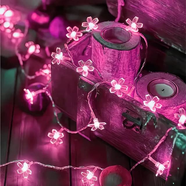 1 st 10 M 80LED Kersenbloesem Bloem Lichtslingers Met 8 Verlichtingsmodi USB Aangedreven voor Huis Tuin Party Festival decoratie