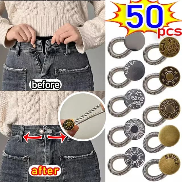 Verleng de taille van de jeansknoop Lente Pas de taille aan Gesp Verstelbare tailleband Expanders Elastisch Uitbreiden Broek Taille Extender